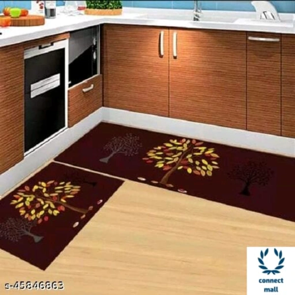Brown Unique Kitchen Mat Combo Set Of 2